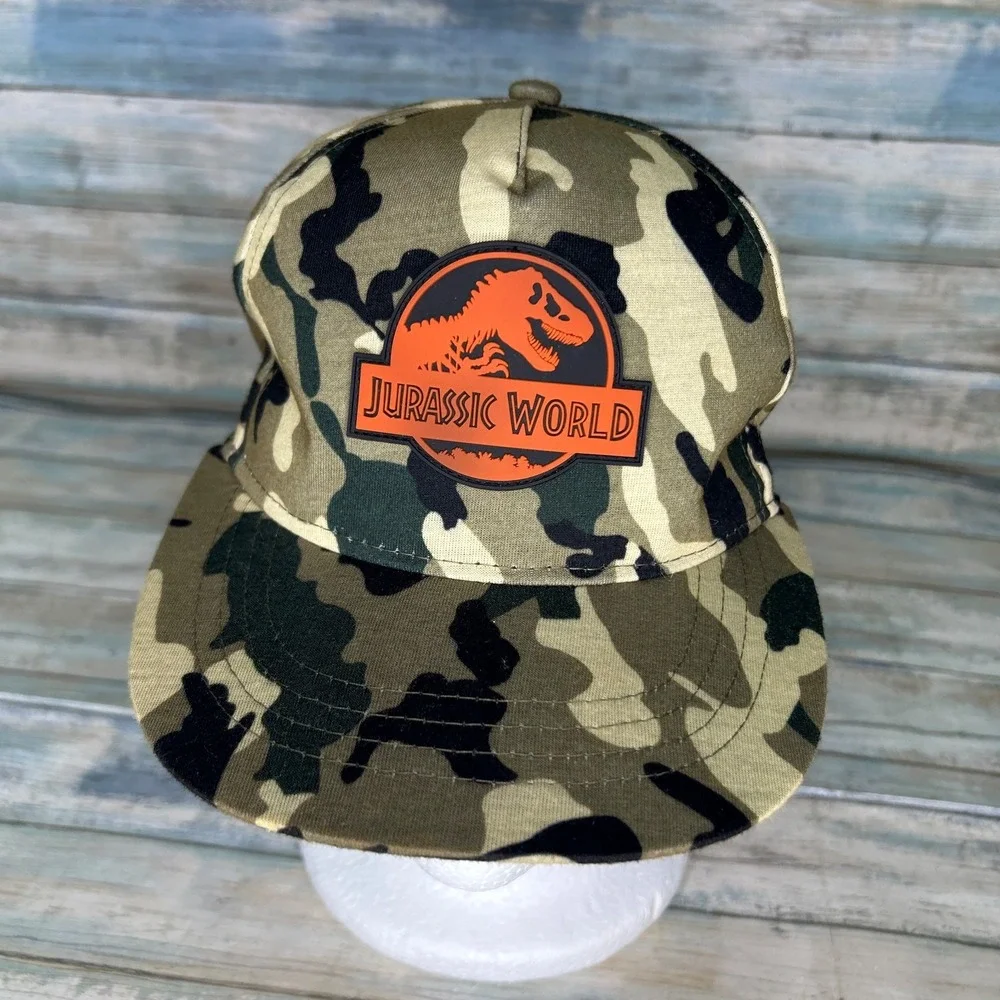 Jurassic World Universal Studios Camo One Size Youth Snap Back‎ Cap Hat Dinosaur